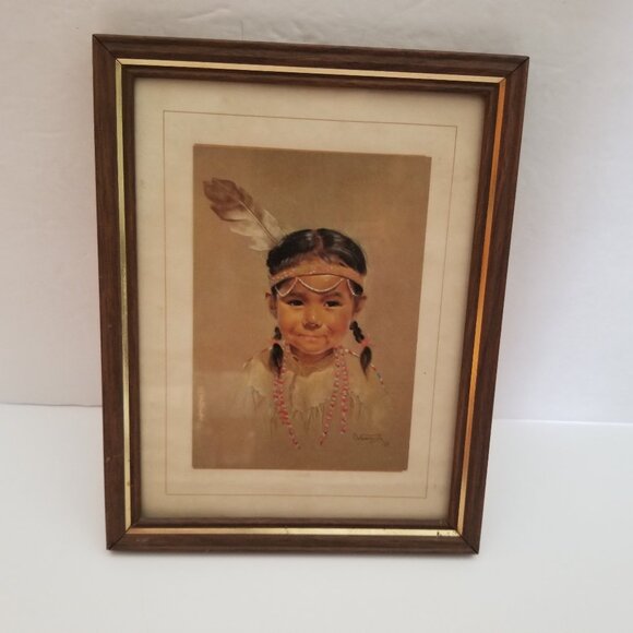 Mountain Fawn by Dorothy Oxborough - Vintage Framed Post Card Picture - Picture 1 of 3